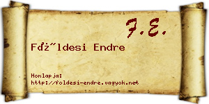 Földesi Endre névjegykártya