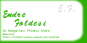 endre foldesi business card