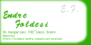 endre foldesi business card